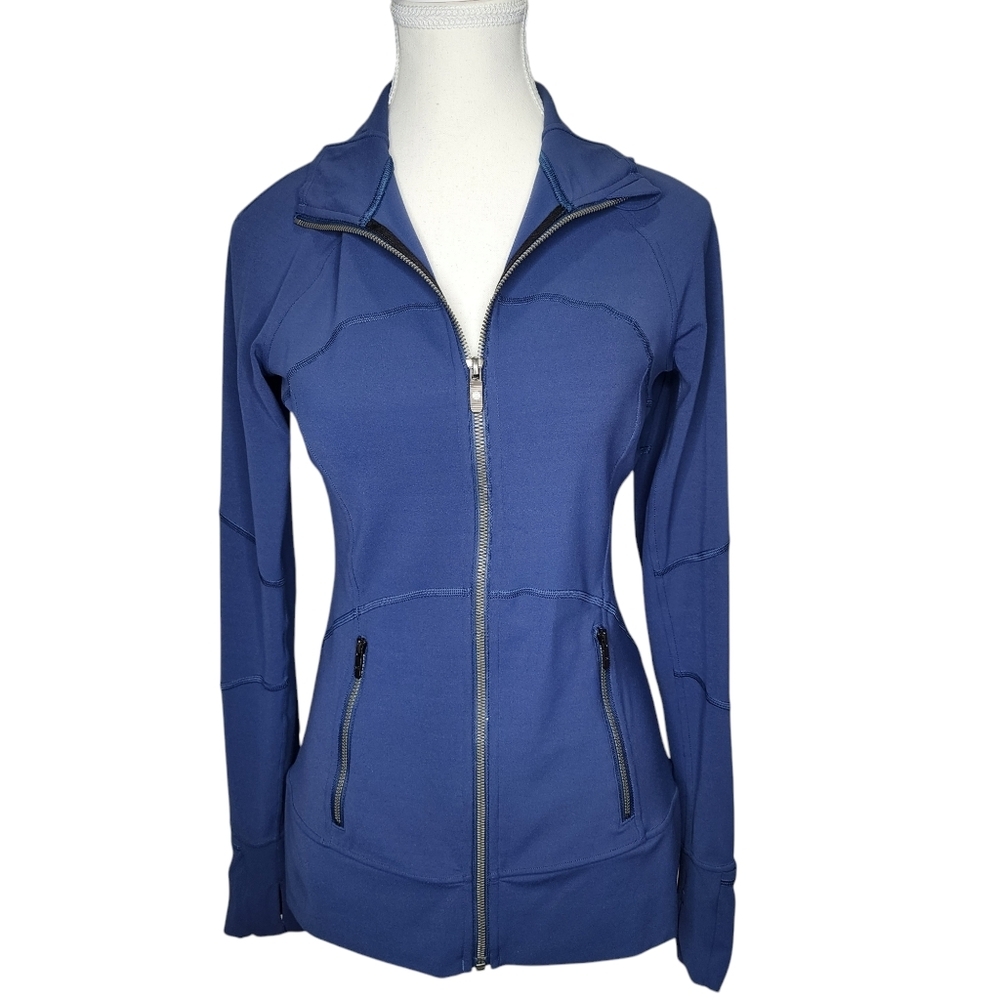 Lululemon Contour Blue Zip-Up Jacket Mineral Blue Size 8 - Picture 5 of 11